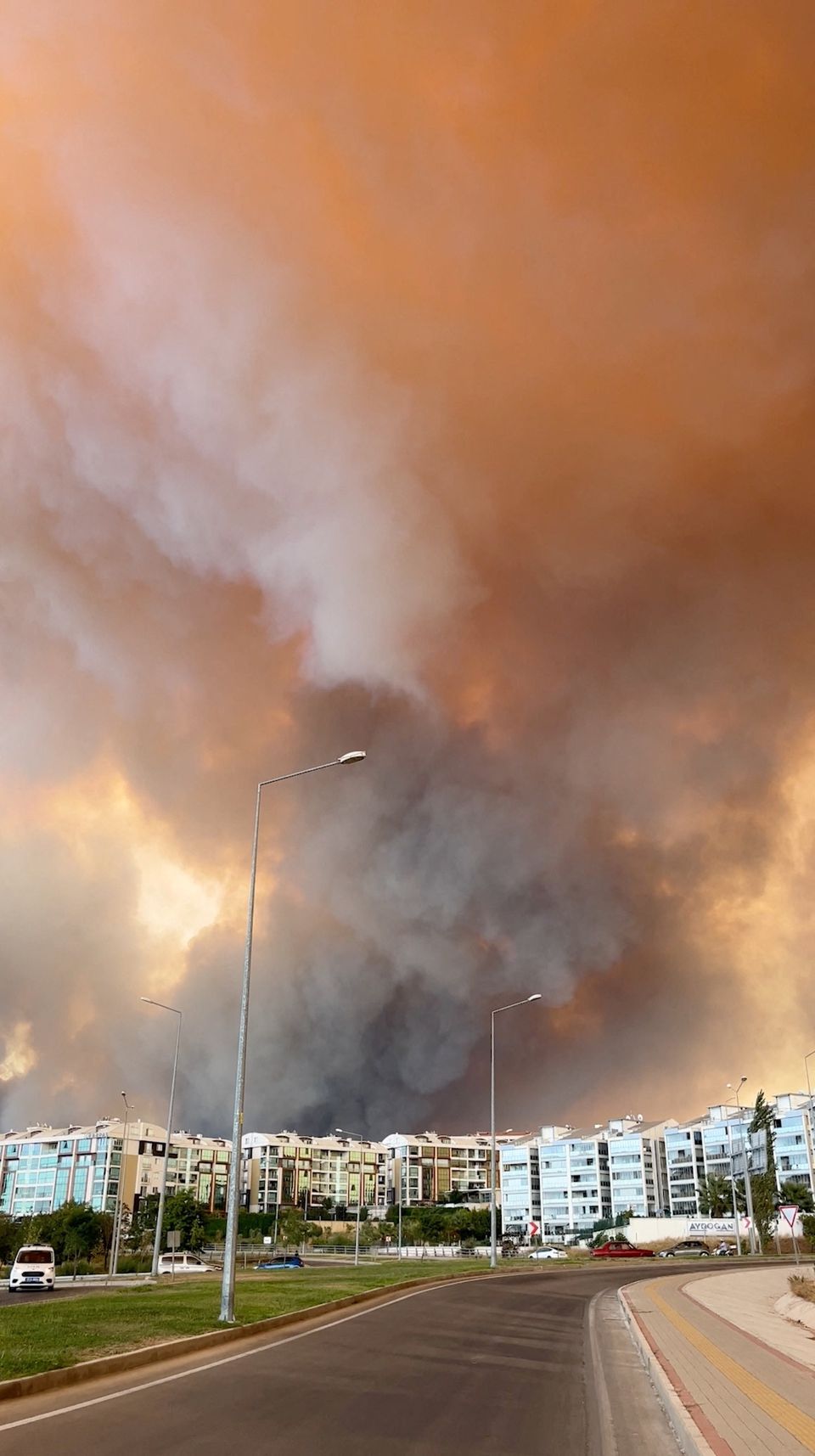 Smoke billows from a wildfire, in Canakkale, Turkey